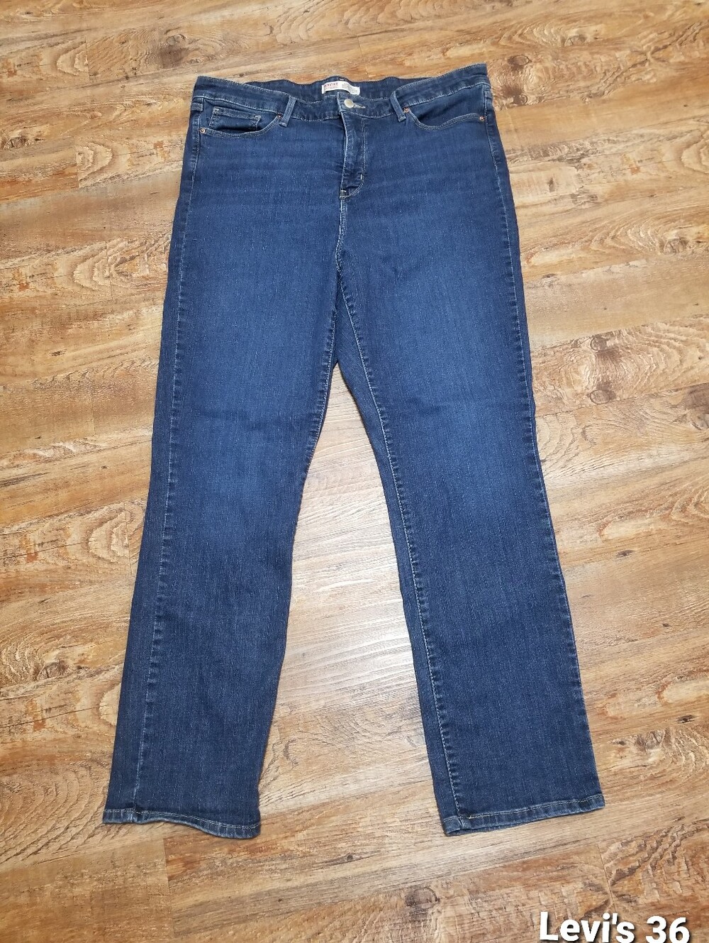 Levi's Dark Wash Straight Leg Jeans - 36 High Waist